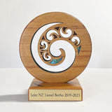 Maori Wood Carving Koru Design Trophy - ShopNZ