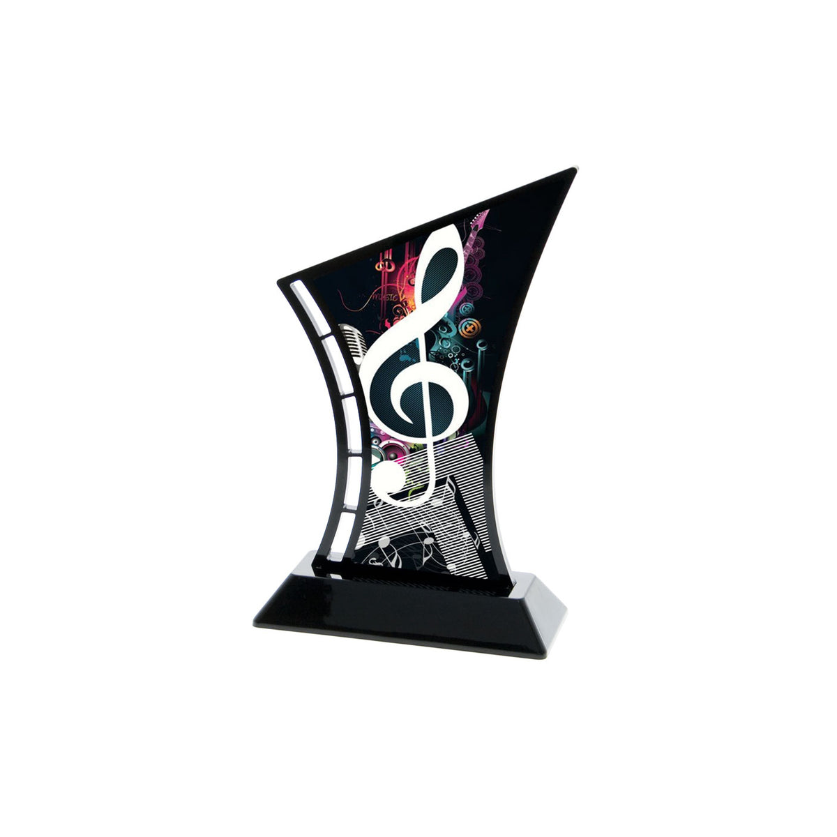 NZ Made Black Acrylic Music Award Trophy