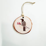 NZ Made Tui Bird Wood Slice Ornament