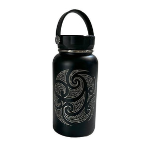 Maori Tattoo Design Insulated Drink Bottle with Handle - ShopNZ