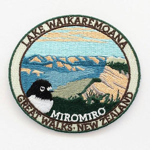 Lake Waikaremoana Great Walk and Miromiro Iron On Patch