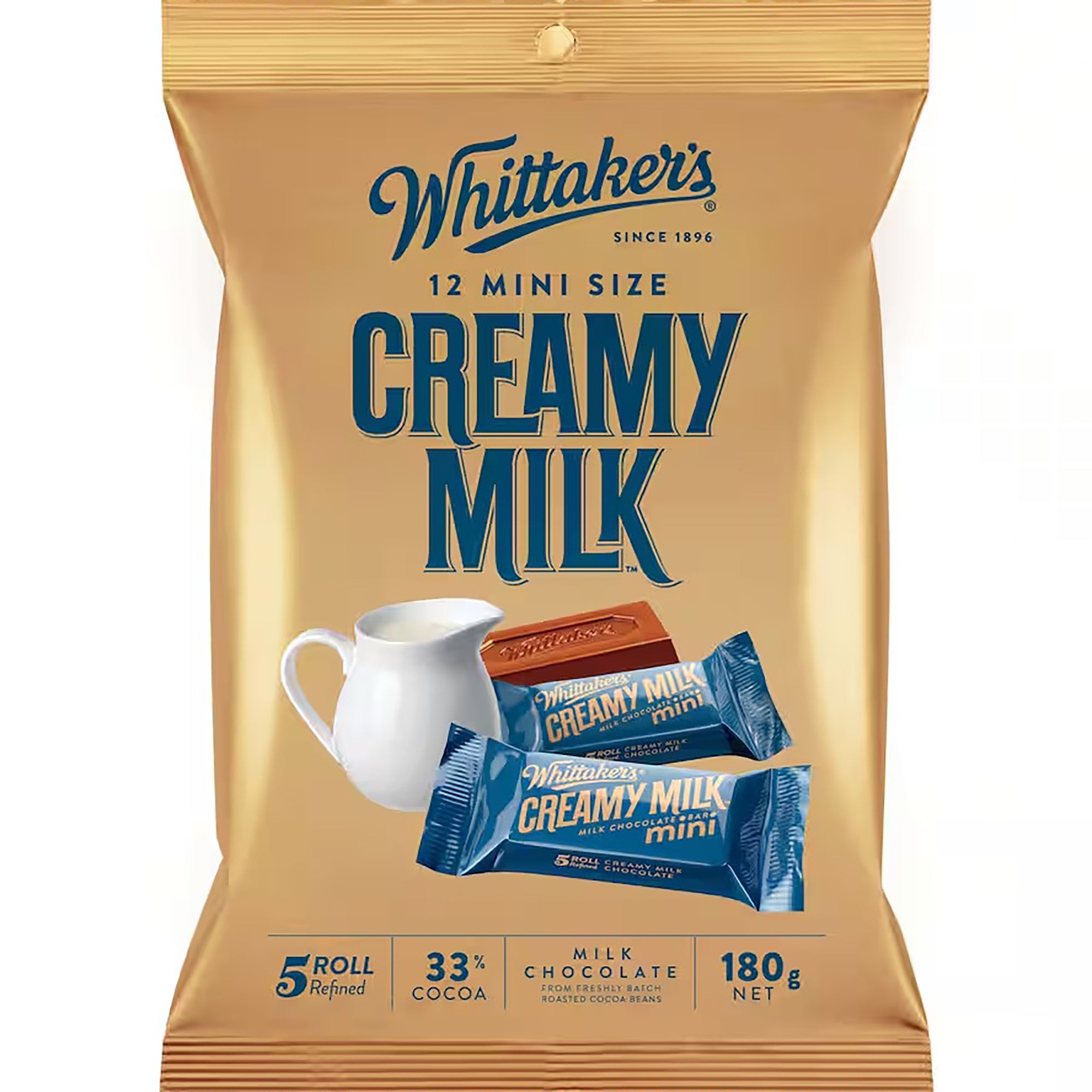 Pack of 12 Mini Whittakers Creamy Milk Chocolate Slabs
