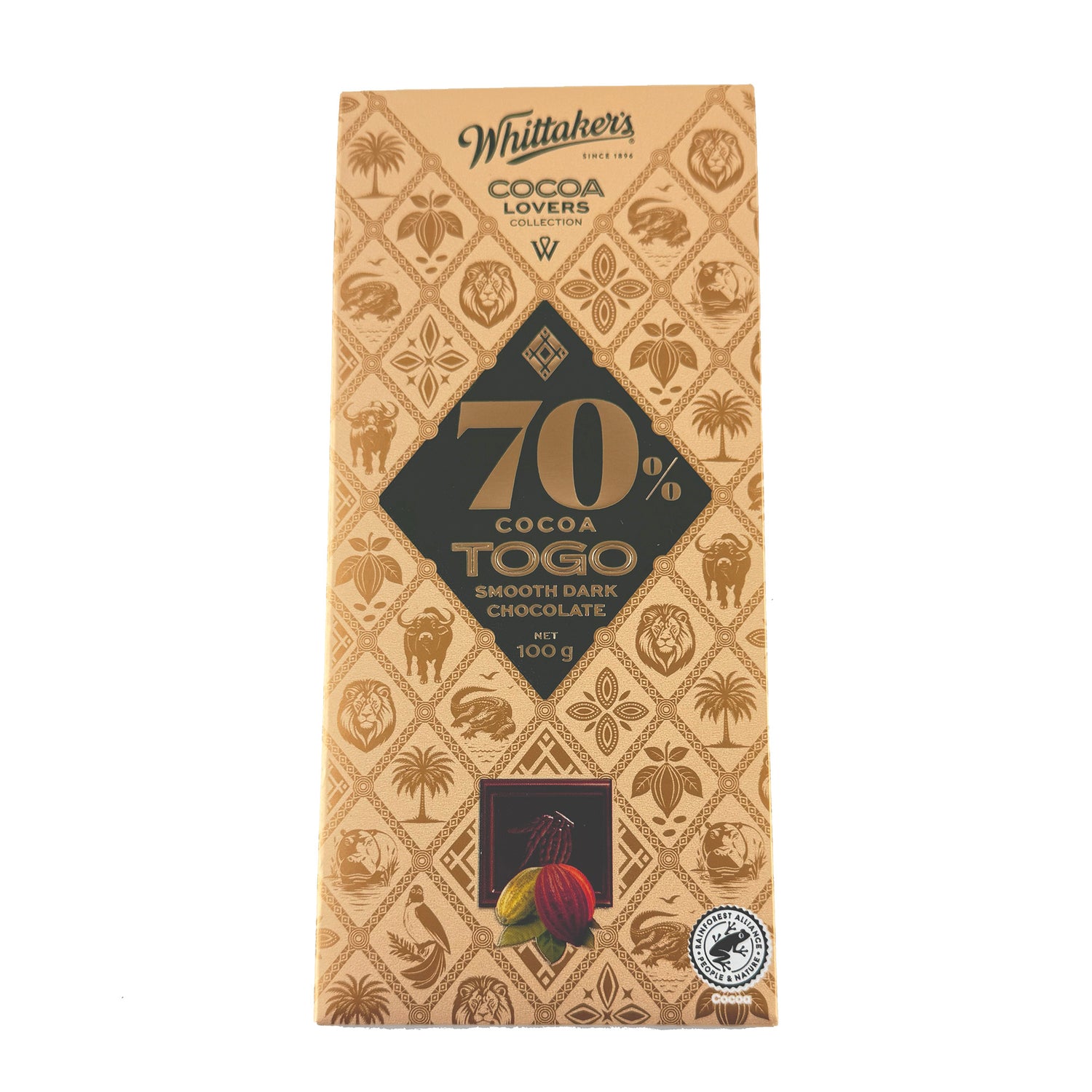 Whittakers Cocoa Lovers Togo 70 Percent Dark Chocolate