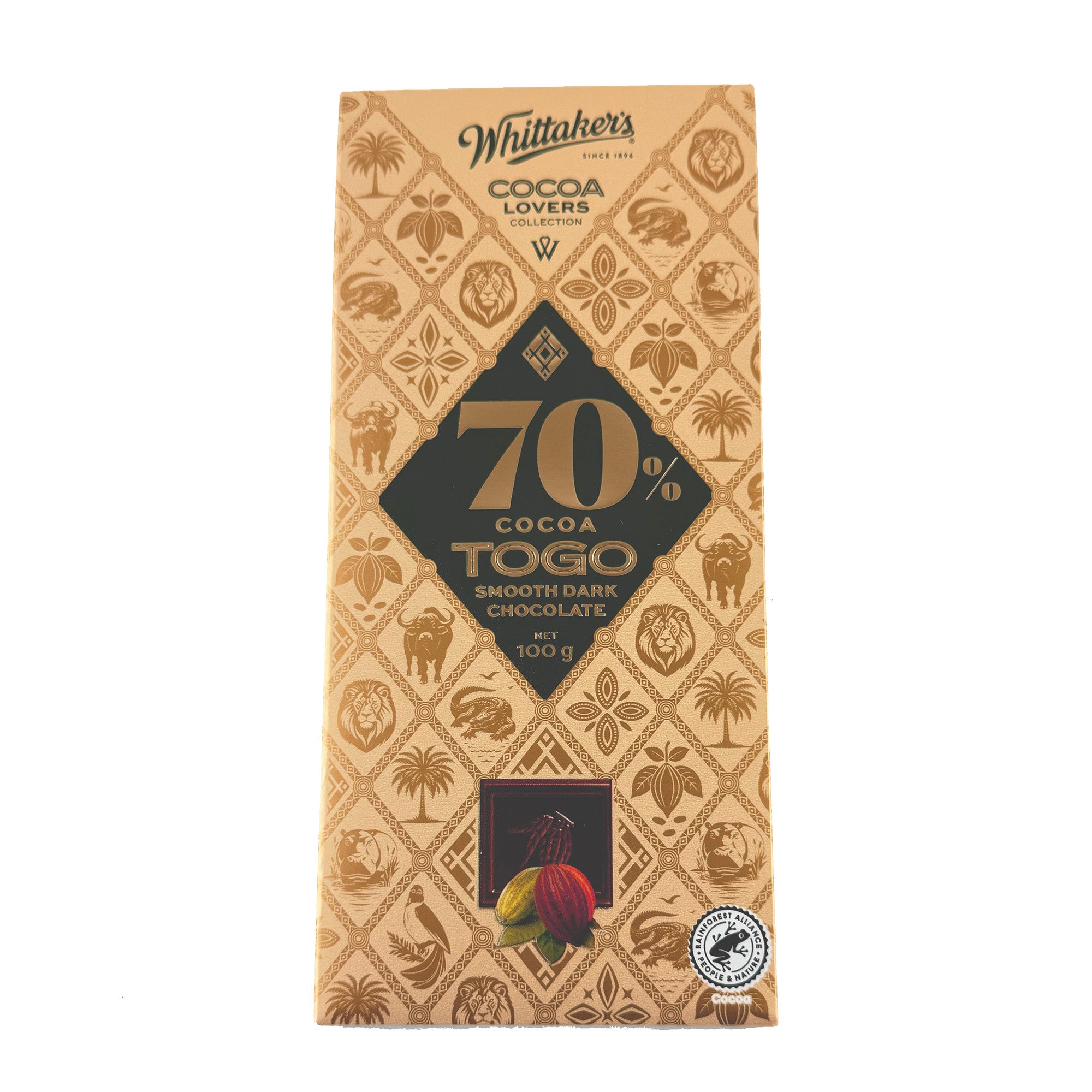 Whittakers Cocoa Lovers Togo 70 Percent Dark Chocolate