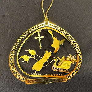 Elegant Gold New Zealand Christmas Ornament - ShopNZ
