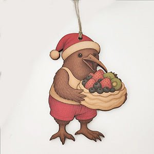 Absolutely Iconic Santa Kiwi with Pavlova Christmas Ornament - ShopNZ