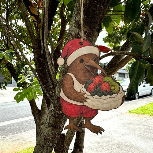 Absolutely Iconic Santa Kiwi with Pavlova Christmas Ornament - ShopNZ