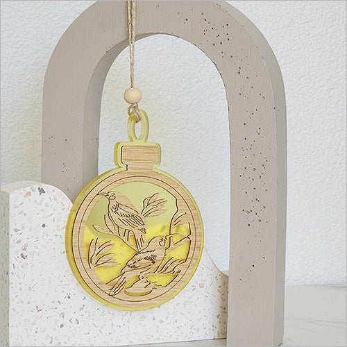Acrylic and Bamboo Huia Bird Christmas Ornament - ShopNZ
