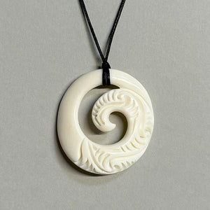 Affordable Maori Bone Koru New Beginnings Necklace - ShopNZ