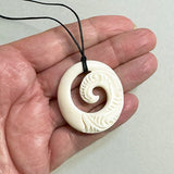 Affordable Maori Bone Koru New Beginnings Necklace - ShopNZ