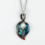 Affordable Silver and Paua Twist Necklace - ShopNZ