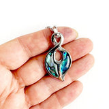 Affordable Silver and Paua Twist Necklace - ShopNZ