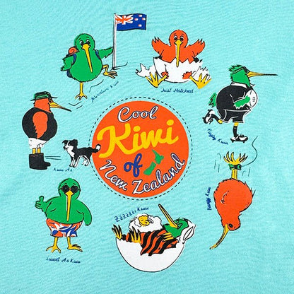 Aqua Cool Kiwi of New Zealand Kids T-shirt - ShopNZ