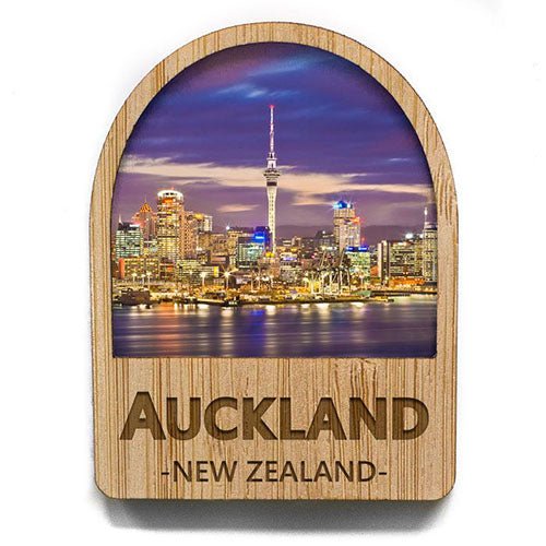 Auckland NZ Bamboo Fridge Magnet - ShopNZ
