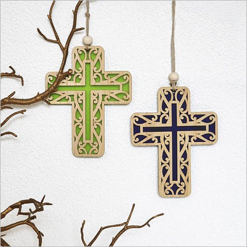 Beautiful Christian Cross with Koru Hanging Ornament - ShopNZ