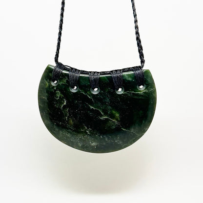 Beautiful Genuine NZ Greenstone Breastplate Māori Kōuma Necklace - ShopNZ