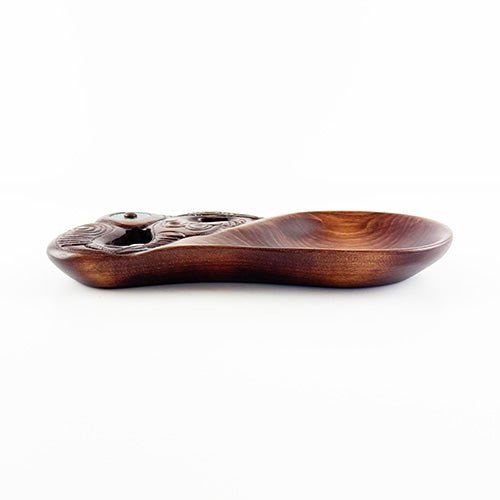 Beautiful Maori Wooden Bowl with Manaia Head - ShopNZ