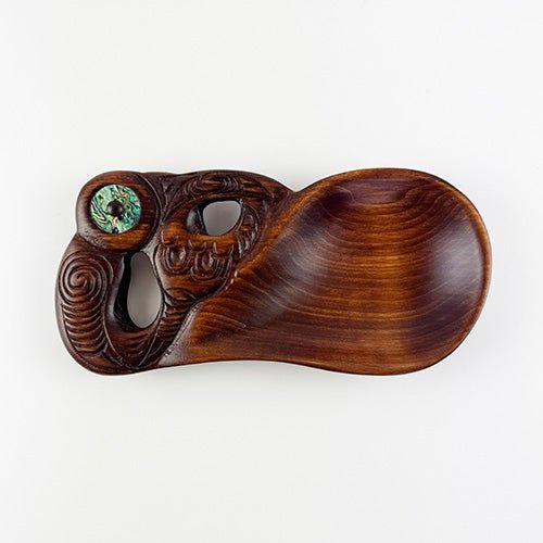 Beautiful Maori Wooden Bowl with Manaia Head - ShopNZ