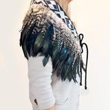 Beautiful Navy and Striped Short Maori Korowai - ShopNZ