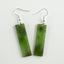 Beautiful NZ Greenstone Rectangular Drop Earrings