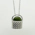 Beautiful Sterling Silver Maori Kete Bag Necklace with Pounamu - ShopNZ