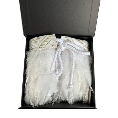 Beautiful White Wedding Korowai Cape - ShopNZ