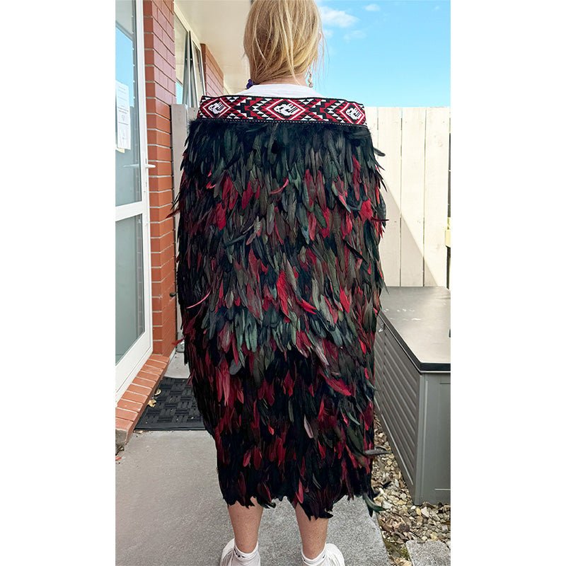 Black and Red Ngapuhi Korowai - ShopNZ