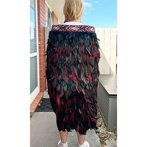 Black and Red Ngapuhi Korowai - ShopNZ