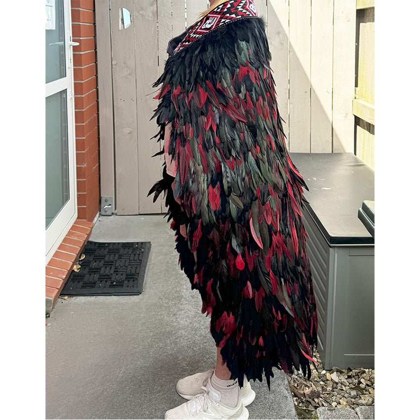 Black and Red Ngapuhi Korowai - ShopNZ