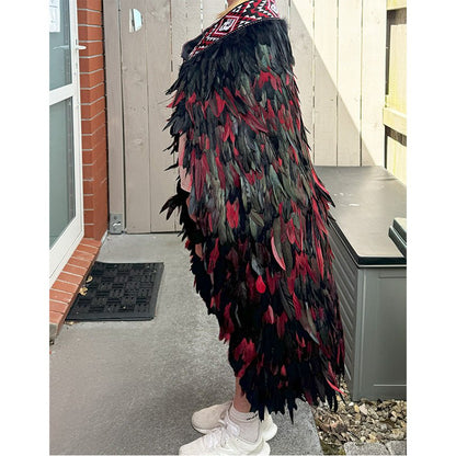 Black and Red Ngapuhi Korowai - ShopNZ