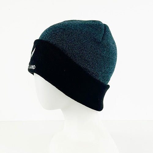 Blue and Black Marl NZ Silver Fern Beanie Hat - ShopNZ