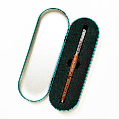 Boxed Wooden NZ Pen with Paua Shell and Kiwi Engraving - ShopNZ