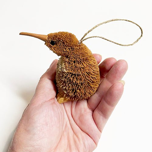 Brush Hanging Kiwi Bird Xmas Ornament - ShopNZ