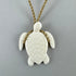 Carved Bone Turtle Necklace with String Cord - ShopNZ
