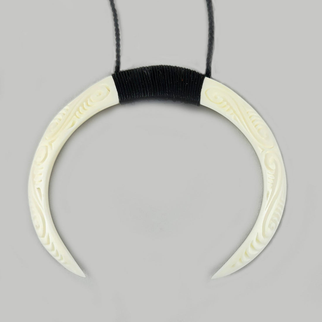Carved Koru Pig Tusk Necklace - ShopNZ