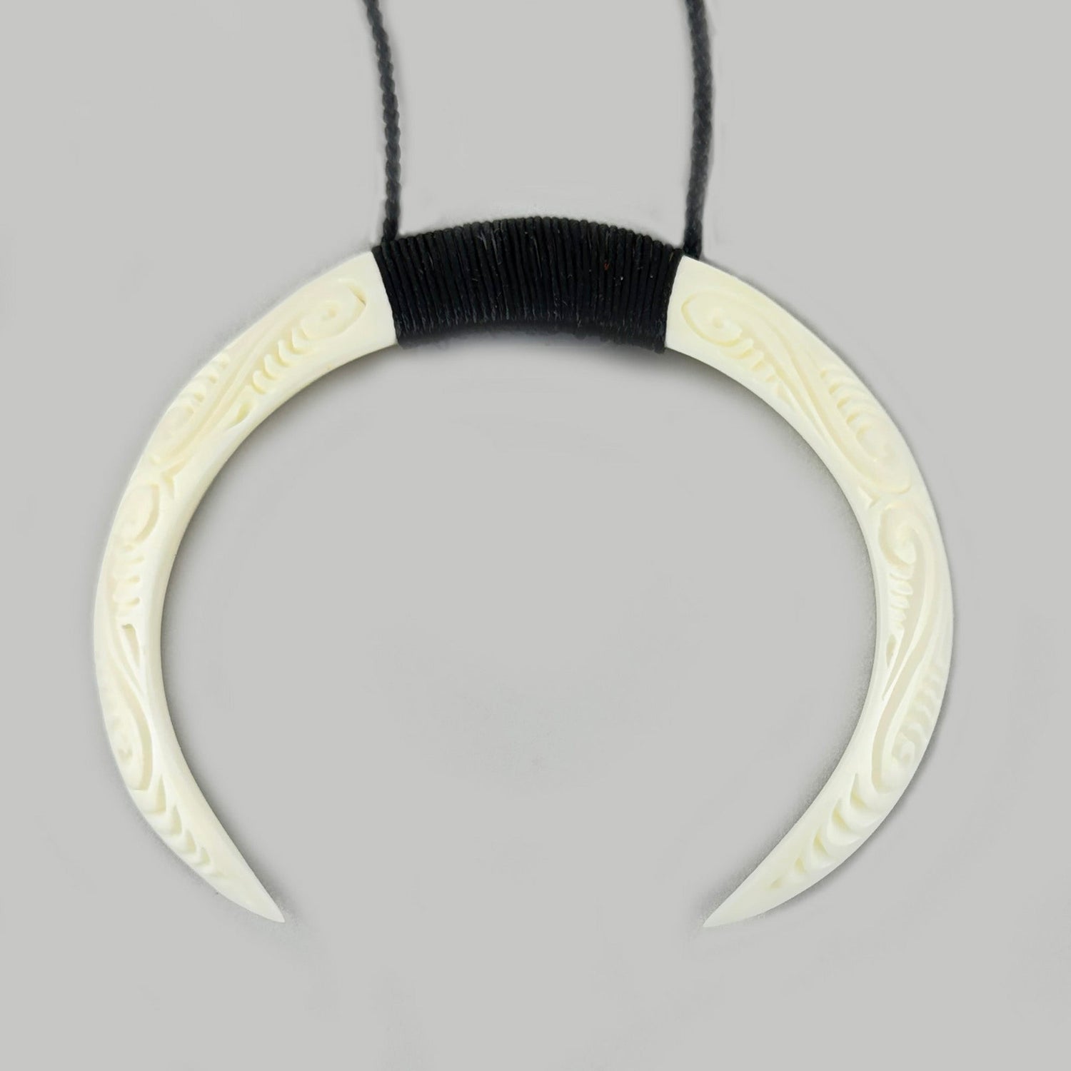 Carved Koru Pig Tusk Necklace - ShopNZ