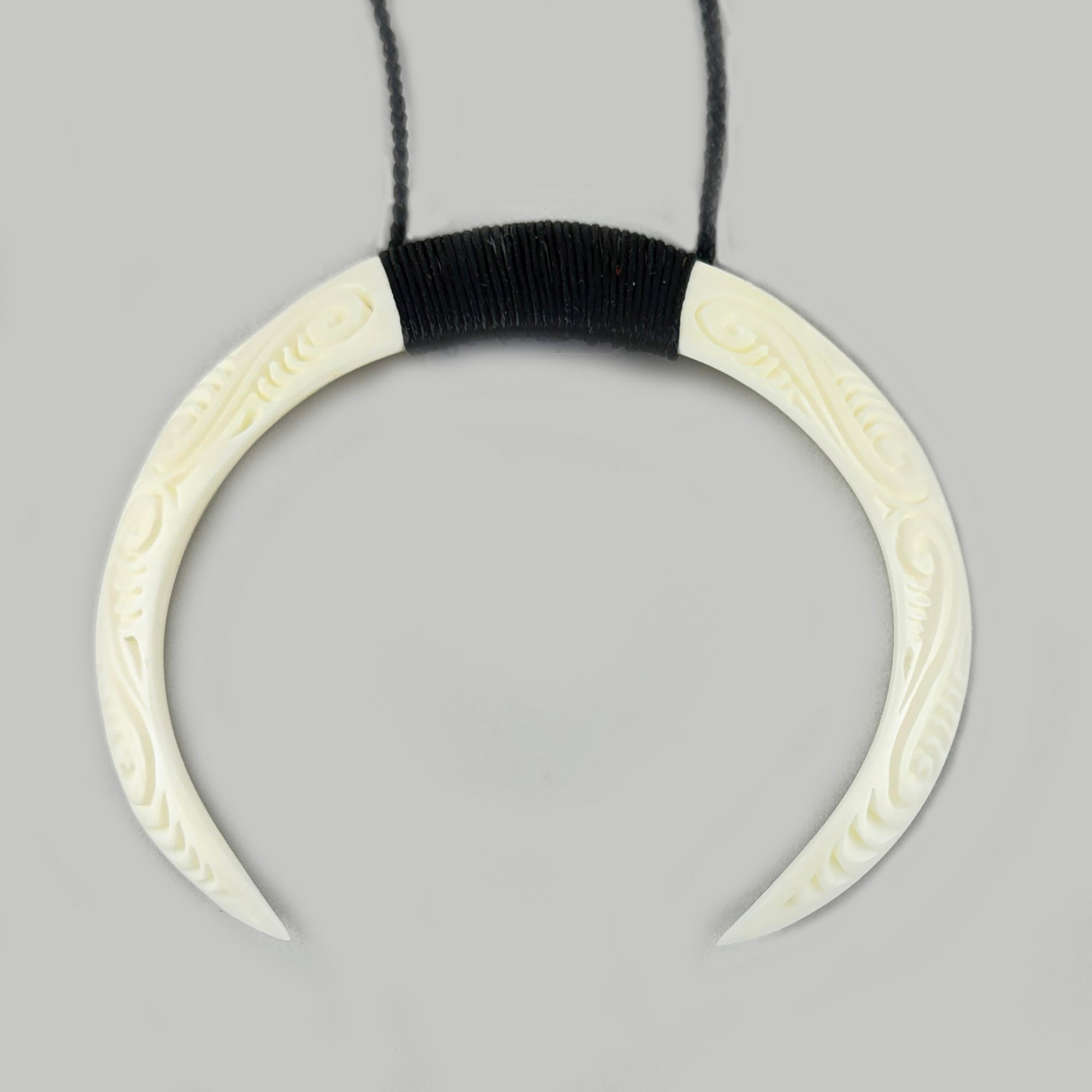 Carved Koru Pig Tusk Necklace - ShopNZ