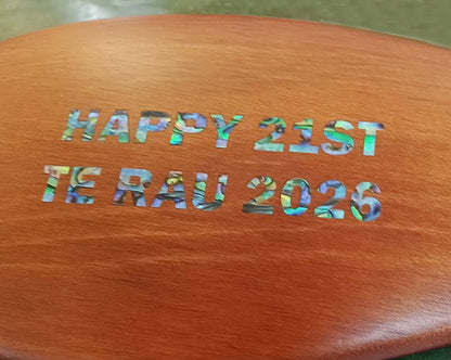 Carved Māori 21st Birthday Patu Inlaid With Paua Shell - ShopNZ
