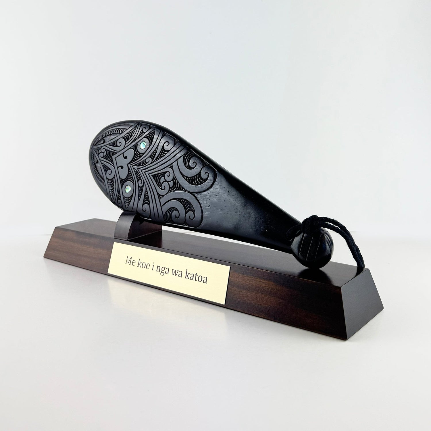 Carved Māori Mahogany Patu (Stand Optional) - ShopNZ