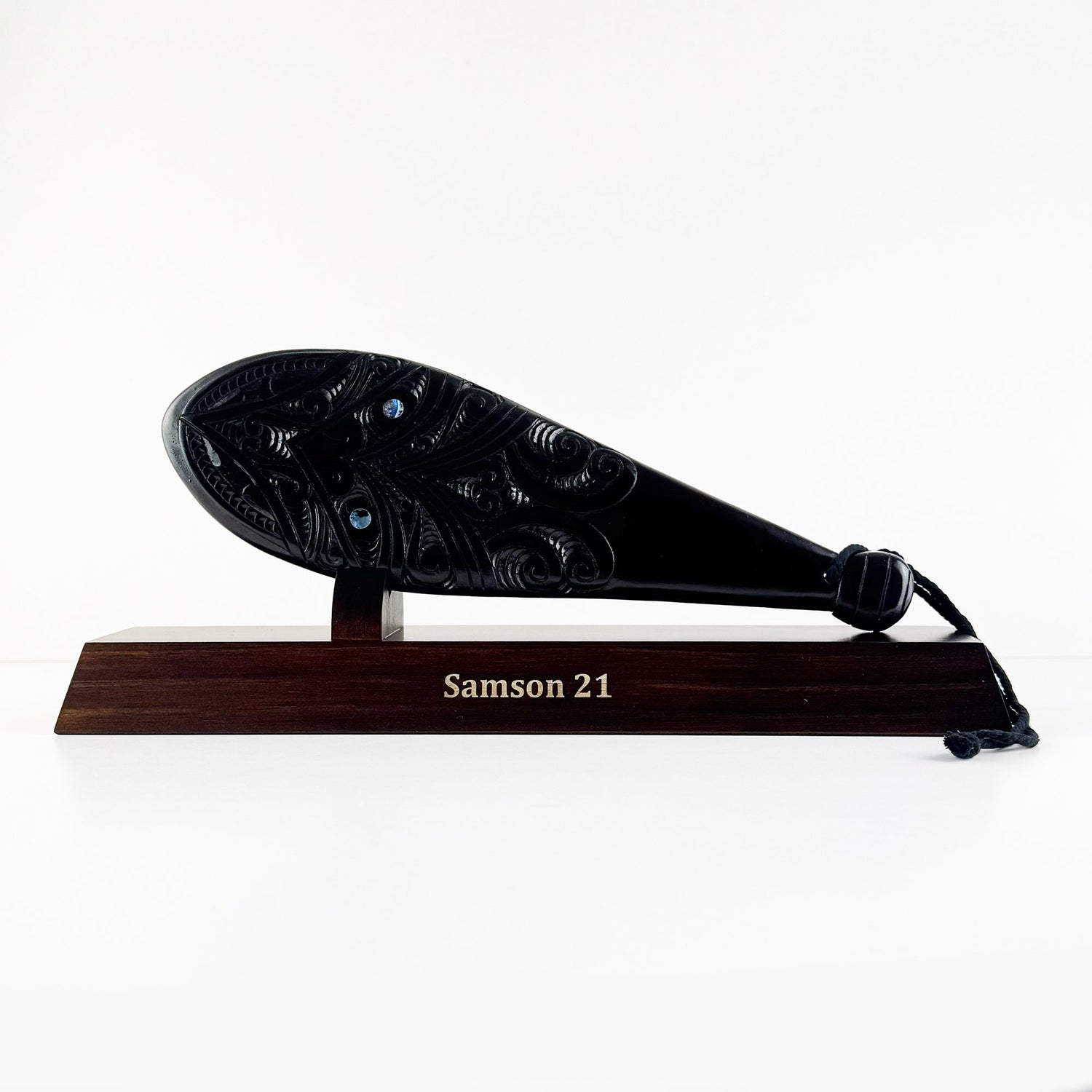 Carved Māori Mahogany Patu (Stand Optional) - ShopNZ