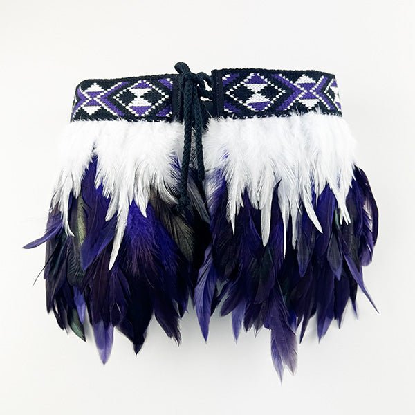 Child Size Purple and White Short Korowai - ShopNZ