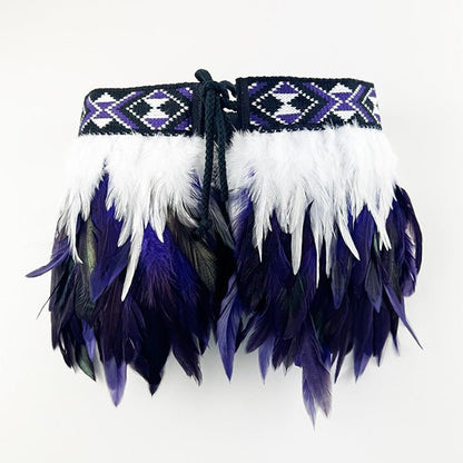Child Size Purple and White Short Korowai - ShopNZ