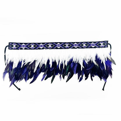 Child Size Purple and White Short Korowai - ShopNZ