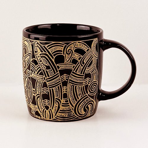 Chocolate Brown Master Carver Designed Maori Tattoo Mug - ShopNZ
