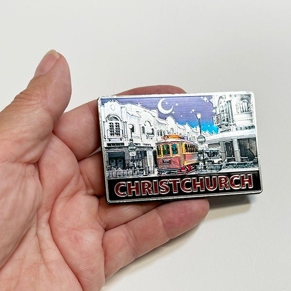 Christchurch NZ Tram Foil Fridge Magnet - ShopNZ