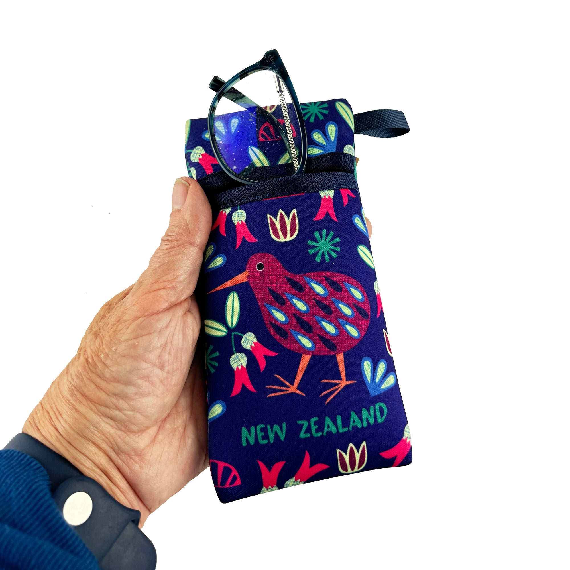 Colourful Neoprene NZ Kiwi Bird Glasses Case - ShopNZ