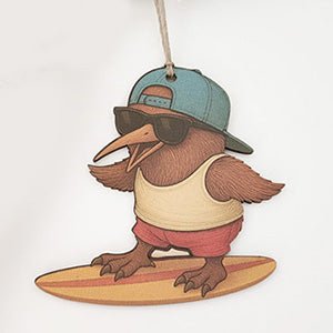 Cool Santa Kiwi Surfer Dude Christmas Ornament - ShopNZ