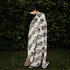 Cosy and Soft Māori Blanket in White Brown and Black Niho Pattern - ShopNZ