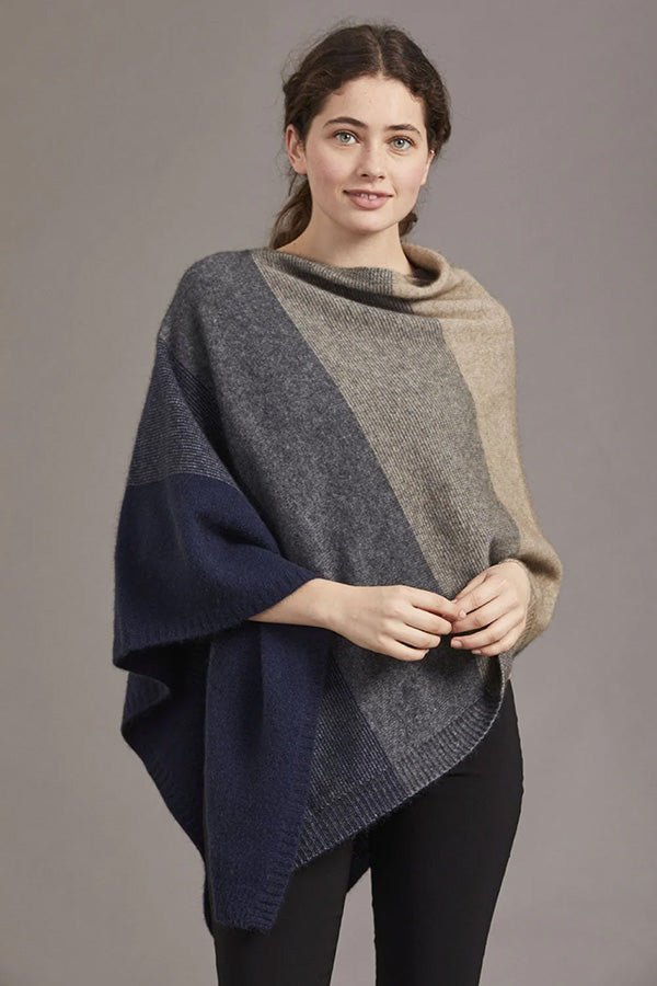 Cosy Colourful Merino Possum Silk Ombre Poncho - ShopNZ