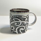 Cream NZ Maori Tattoo Stoneware Mug - ShopNZ